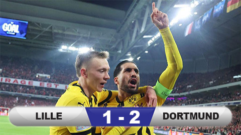 Kết quả Lille 1-2 Dortmund (chung cuộc 2-3): Ngược dòng kịch tính