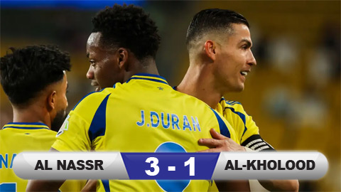 Kết quả Al Nassr 3-1 Al-Kholood: Ronaldo và Mane ghi dấu ấn