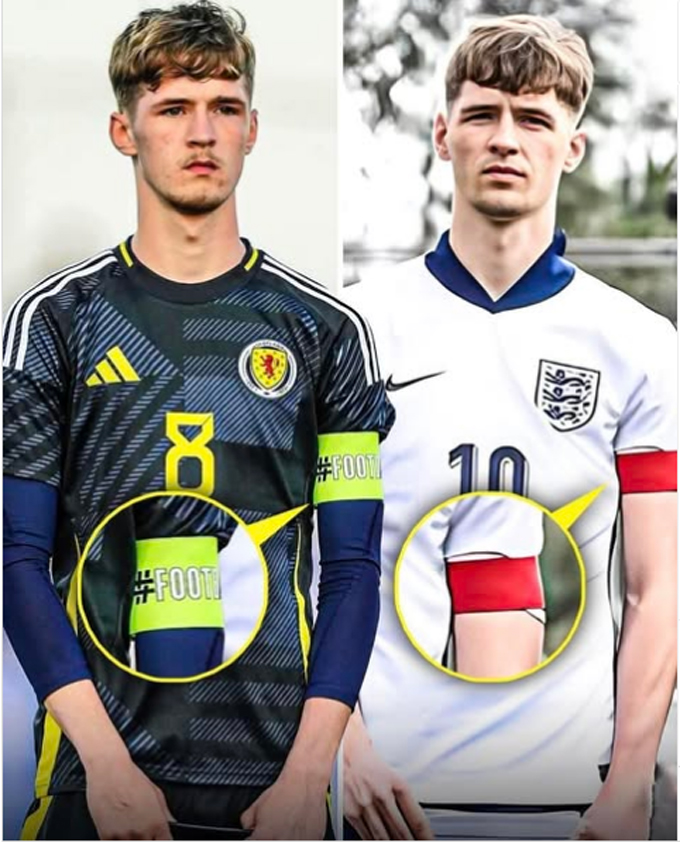 Jack Fletcher đeo băng đội trưởng của U18 Anh, còn Tyler Fletcher đeo băng đội trưởng U19 Scotland