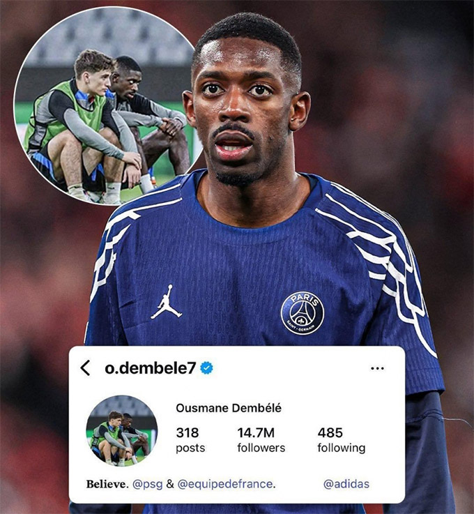 Ảnh đại diện hiện tại của Dembele trên Instagram