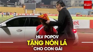 HLV Popov tặng nón lá cho con gái, tuyên bố sẽ cho Hà Nội và Nam Định thấy áp lực
