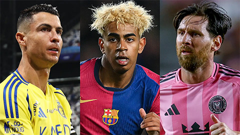 Yamal 'vượt trộ Ronaldo và Messi' ở tuổi 17