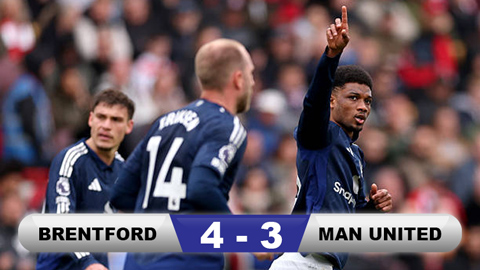 Kết quả Brentford 4-3 MU: Quỷ đỏ chiến đấu ngoan cường