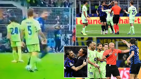 Inigo Martinez may mắn thoát thẻ đỏ sau pha nhổ bọt với Acerbi