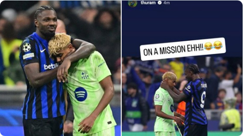 Marcus Thuram 'đá xoáy' Lamine Yamal chỉ vài giờ sau khi an ủi trên sân