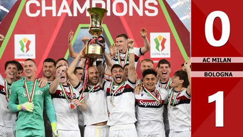 VIDEO bàn thắng AC Milan vs Bologna: 0-1 (Chung kết Coppa Italia 2024/25)