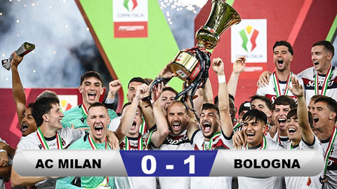 Kết quả AC Milan 0-1 Bologna: Danh hiệu đầu sau 51 năm