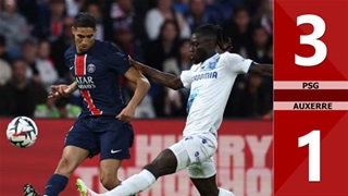VIDEO bàn thắng PSG vs Auxerre: 3-1 (Vòng 34 Ligue 1 mùa giải 2024/25)