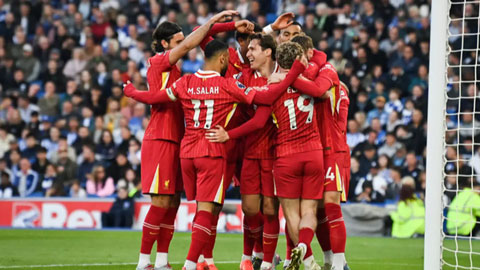 Liverpool lập kỷ lục chưa từng có ở trận thua Brighton