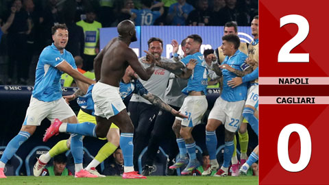 VIDEO bàn thắng Napoli vs Cagliari: 2-0 (Vòng 38 Serie A 2024/25)