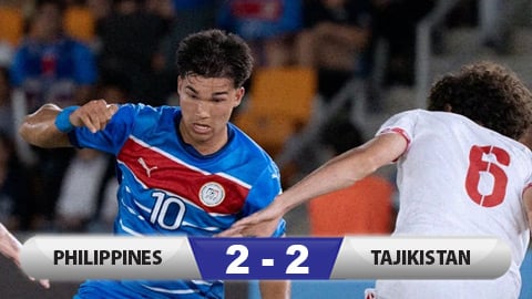 Kết quả Philippines 2-2 Tajikistan: Bất phân thắng bại