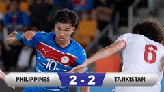 Kết quả Philippines 2-2 Tajikistan: Bất phân thắng bại