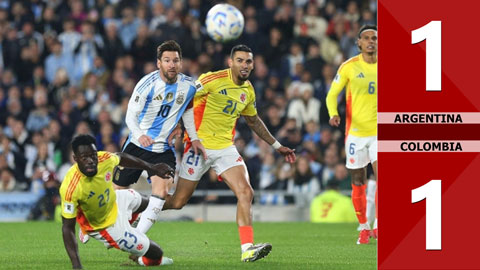 VIDEO bàn thắng Argentina vs Colombia: 1-1 (Vòng loại World Cup 2026)