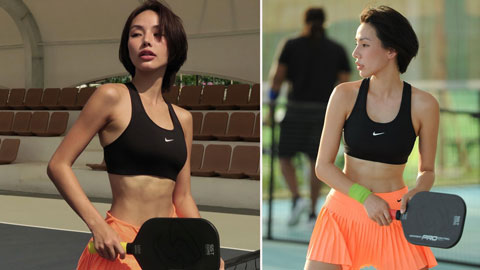 Nữ ca sĩ Gigi Hương Giang hở bạo trên sân pickleball