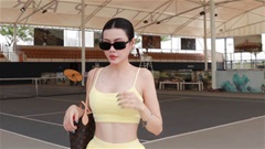 Người đẹp Cao Quyên gây sốt trên sân pickleball