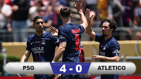 Nhà vua châu Âu PSG vùi dập Atletico
