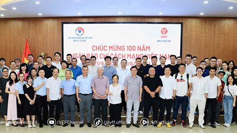 LĐBĐ Việt Nam và công ty VPF gặp và chúc mừng phóng viên thể thao nhân ngày báo chí Cách mạng Việt Nam 21/6