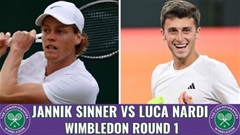 Trực tiếp tennis Jannik Sinner vs Luca Nardi, 19h00 ngày 1/7: Bản lĩnh của số 1 thế giới