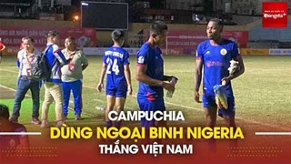 Tiền đạo Nigeria giúp Campuchia thắng Việt Nam tại giải Công an - Cảnh sát ASEAN mở rộng
