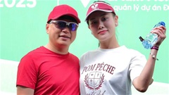 Diễn viên Phương Oanh - Shark Bình thi đấu pickleball cực máu lửa