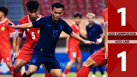 VIDEO bàn thắng U23 Campuchia vs U23 Lào: 1-1 (U23 Đông Nam Á 2025)