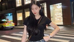 Hotgirl bóng chuyền Nguyễn Thị Phương khoe dáng thướt tha trên phố Thượng Hải