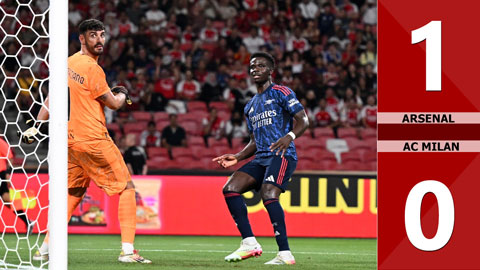 VIDEO bàn thắng Arsenal vs AC Milan: 1-0 (Giao hữu CLB 2025)