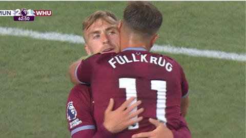 Trực tiếp MU 2-1 West Ham: Bowen rút ngắn cách biệt cho Búa tạ