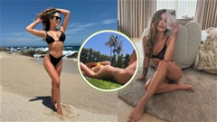 Kiều nữ đẹp nhất UFC 'thả rông' vòng một trong khu vườn nhà