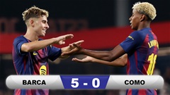 Kết quả Barca 5-0 Como: Đăng quang trên sân nhà