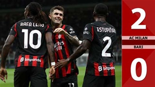 VIDEO bàn thắng Milan vs Bari: 2-0 (Vòng 1 Coppa Italia 2025/26)