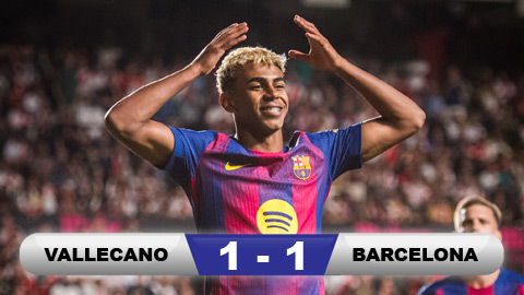 Kết quả Vallecano 1-1 Barcelona: 1 điểm thất vọng