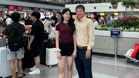 Cựu danh thủ Huỳnh Quốc Cường tiễn ái nữ xinh đẹp trở lại du học 