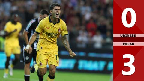 VIDEO bàn thắng Udinese vs Milan: 0-3 (Vòng 4 Serie A 2025/26)