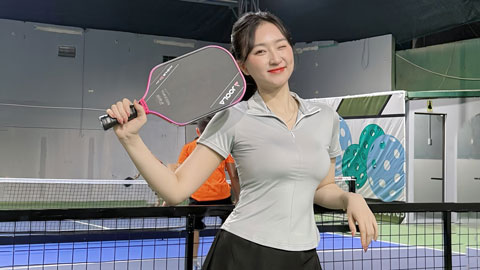 Á khôi Thanh lịch Hà Nội Kim Trà My khoe vẻ đẹp trong veo trên sân pickleball