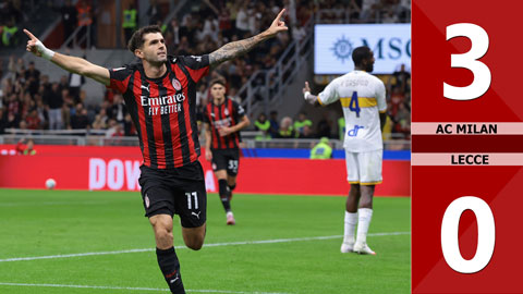 VIDEO bàn thắng AC Milan vs Lecce: 3-0 (Vòng 2 Coppa Italia 2025/26)