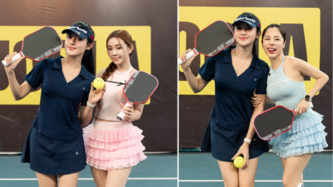 Á hậu Huyền My khoe chân dài miên man trên sân pickleball