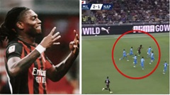 Rafael Leao đi bóng giữa vòng vây 7 cầu thủ Napoli