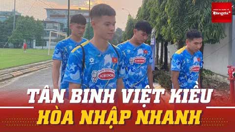 Việt kiều Vadim Nguyễn bắt đầu buổi tập đầu tiên cùng U23 Việt Nam