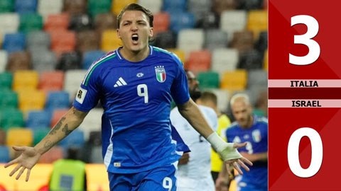 VIDEO bàn thắng Italia vs Israel: 3-0 (Vòng loại World Cup 2026)