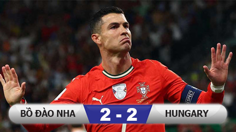 Kết quả Bồ Đào Nha 2-2 Hungary: Szoboszlai phá hỏng ngày vui của Ronaldo