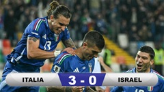 Kết quả Italia 3-0 Israel: Đảm bảo suất đá play-off