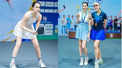 Siêu mẫu Lê Thu An đẹp cực phẩm, đánh chơi vẫn ẵm giải pickleball