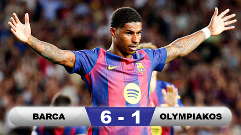 Kết quả Barca 6-1 Olympiakos: Show diễn của Rashford