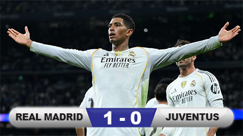 Kết quả Real Madrid 1-0 Juventus: Cứu tinh Bellingham