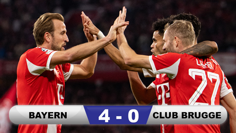 Kết quả Bayern 4-0 Club Brugge: Hùm xám tiếp tục đà thăng hoa