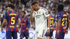 Trực tiếp Real Madrid 2-1 Barca: Mbappe đá hỏng phạt đền
