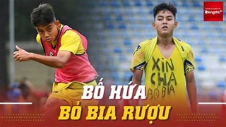 Lý Trung Hiếu, cầu thủ U14 Hà Nội xin cha từ bỏ bia, rượu: 'Tôi mừng vì cha hứa từ bỏ'
