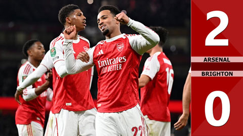 VIDEO bàn thắng Arsenal vs Brighton: 2-0 (Vòng 4 League Cup 2025/26)
