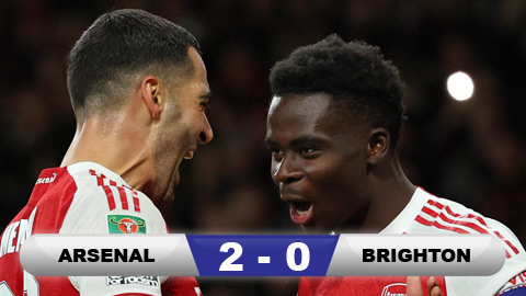 Kết quả Arsenal 2-0 Brighton: Pháo thủ đi tiếp